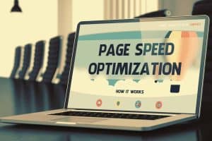 Optimizing page speed by compressing images, improving script loading, and setting up page speed plugins to improve searchability.